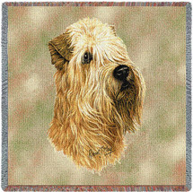 Soft Coated Wheaten Terrier - Robert May - Lap Square Cotton Woven Blanket Throw - Made in the USA (54x54) Lap Square