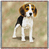 Beagle Puppy - Robert May - Lap Square Cotton Woven Blanket Throw - Made in the USA (54x54) Lap Square