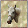Quarter Horse - Robert May - Lap Square Cotton Woven Blanket Throw - Made in the USA (54x54) Lap Square