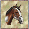 Paint Horse - Robert May - Lap Square Cotton Woven Blanket Throw - Made in the USA (54x54) Lap Square