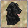 Flat Coated Retriever - Robert May - Lap Square Cotton Woven Blanket Throw - Made in the USA (54x54) Lap Square