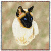 Siamese Cat - Robert May - Lap Square Cotton Woven Blanket Throw - Made in the USA (54x54) Lap Square