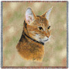 Abyssinian Cat - Robert May - Lap Square Cotton Woven Blanket Throw - Made in the USA (54x54) Lap Square