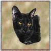 Bombay Cat- Robert May - Lap Square Cotton Woven Blanket Throw - Made in the USA (54x54) Lap Square