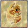 Cameo Persian Cat - Robert May - Lap Square Cotton Woven Blanket Throw - Made in the USA (54x54) Lap Square
