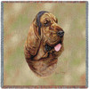 Bloodhound - Robert May - Lap Square Cotton Woven Blanket Throw - Made in the USA (54x54) Lap Square