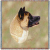 Akita - Robert May - Lap Square Cotton Woven Blanket Throw - Made in the USA (54x54) Lap Square