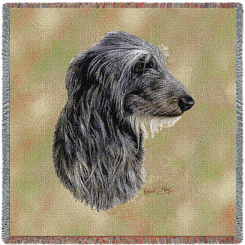 Scottish Deerhound - Robert May - Lap Square Cotton Woven Blanket Throw - Made in the USA (54x54) Lap Square