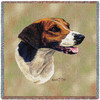 English Foxhound - Robert May - Lap Square Cotton Woven Blanket Throw - Made in the USA (54x54) Lap Square