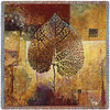 Abstract Autumn by Jae Dougall - Lap Square Cotton Woven Blanket Throw - Made in the USA (54x54) Lap Square