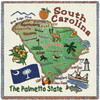 State of South Carolina - Lap Square Cotton Woven Blanket Throw - Made in the USA (54x54) Lap Square