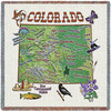 State of Colorado - Lap Square Cotton Woven Blanket Throw - Made in the USA (54x54) Lap Square
