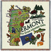 State of Vermont - Lap Square Cotton Woven Blanket Throw - Made in the USA (54x54) Lap Square