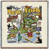 State of New York - New York City - Lap Square Cotton Woven Blanket Throw - Made in the USA (54x54) Lap Square