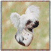 Chinese Crested - Robert May - Lap Square Cotton Woven Blanket Throw - Made in the USA (54x54) Lap Square