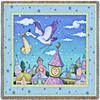 Special Delivery Stork - Viv Eisner - Lap Square Cotton Woven Blanket Throw - Made in the USA (54x54) Lap Square