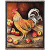 English Cockerel Rooster - Alexandra Churchill - Cotton Woven Blanket Throw - Made in the USA (72x54) Tapestry Throw
