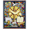 Sunday School - Cotton Woven Blanket Throw - Made in the USA (72x54) Tapestry Throw