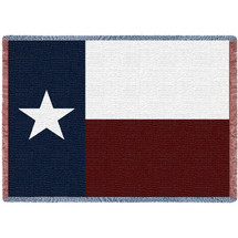 Texas State Flag - Cotton Woven Blanket Throw - Made in the USA (50x35) Afghan