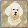 Bichon Frise - Robert May - Lap Square Cotton Woven Blanket Throw - Made in the USA (54x54) Lap Square