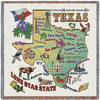 State of Texas - Lap Square Cotton Woven Blanket Throw - Made in the USA (54x54) Lap Square