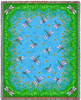 Dancing Dragonfly - Arts and Crafts - Cotton Woven Blanket Throw - Made in the USA (72x54) Tapestry Throw