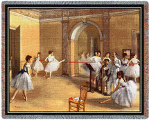 The Foyer of the Opera at Rue Le Peletier - Edgar Degas - Cotton Woven Blanket Throw - Made in the USA (72x54) Tapestry Throw
