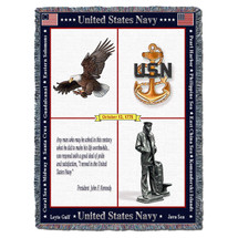 US Navy -Naval Memorial - Cotton Woven Blanket Throw - Made in the USA (72x54) Tapestry Throw