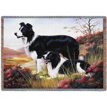 Border Collie - Robert May - Cotton Woven Blanket Throw - Made in the USA (72x54) Tapestry Throw