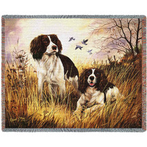 English Springer Spaniel - Robert May - Cotton Woven Blanket Throw - Made in the USA (72x54) Tapestry Throw