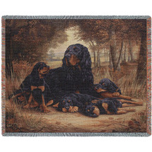 Gordon Setter - Robert May - Cotton Woven Blanket Throw - Made in the USA (72x54) Tapestry Throw