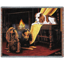 Cavalier King Charles Spaniel - Robert May - Cotton Woven Blanket Throw - Made in the USA (72x54) Tapestry Throw