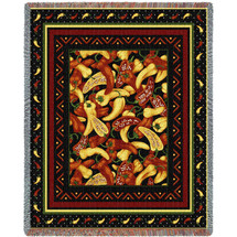 Chili Peppers - Helen Vladykina - Cotton Woven Blanket Throw - Made in the USA (72x54) Tapestry Throw