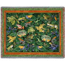 Leap Frog - Helen Vladykina - Cotton Woven Blanket Throw - Made in the USA (72x54) Tapestry Throw