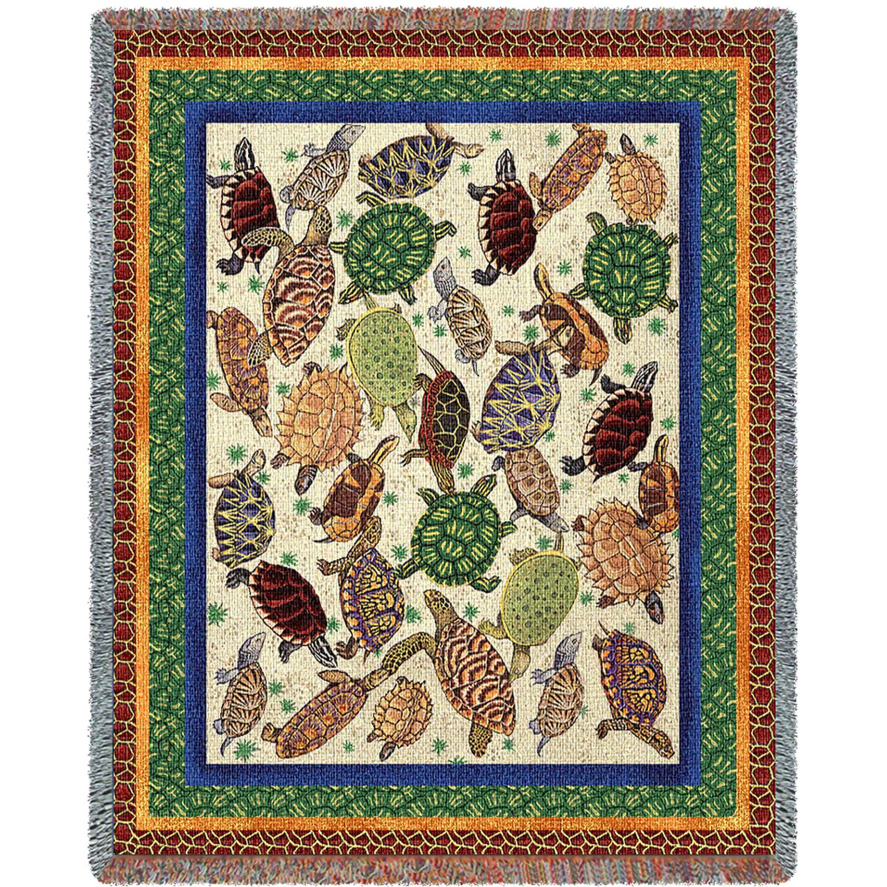 Turtles Woven Art Tapestry Throw 1217-T Made in USA 