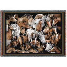 Stampede - Helen Vladykina - Cotton Woven Blanket Throw - Made in the USA (72x54) Tapestry Throw