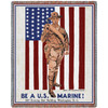 US Marine Corps - World War 1 Vintage Recruitment Poster - Cotton Woven Blanket Throw - Made in the USA (72x54) Tapestry Throw
