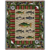 Gone Fishing - Psalm 23:2 - Cotton Woven Blanket Throw - Made in the USA (72x54) Tapestry Throw