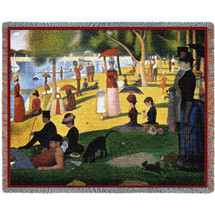 A Sunday Afternoon on the Island of La Grande Jatte - Georges Seurat - Cotton Woven Blanket Throw - Made in the USA (72x54) Tapestry Throw