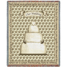 Wedding Cake Vows - Cotton Woven Blanket Throw - Made in the USA (72x54) Tapestry Throw