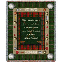 Sports - Winston Churchill Golf Quote - Cotton Woven Blanket Throw - Made in the USA (72x54) Tapestry Throw