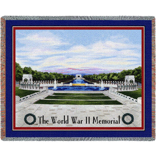Washington DC - World War II Memorial - Cotton Woven Blanket Throw - Made in the USA (72x54) Tapestry Throw