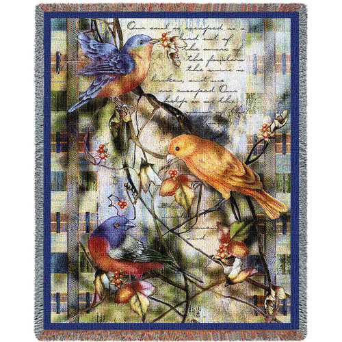 Joys Sanctuary - Alma Lee - Cotton Woven Blanket Throw - Made in the USA (72x54) Tapestry Throw
