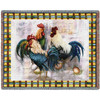 Rooster Trio - Alma Lee - Cotton Woven Blanket Throw - Made in the USA (72x54) Tapestry Throw