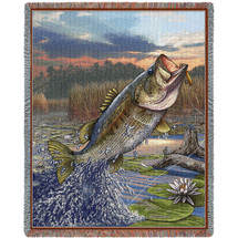 First Strike Bass - Cotton Woven Blanket Throw - Made in the USA (72x54) Tapestry Throw