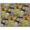 Horses of Zia - Southwest Cave Rock Art - Ginny Hogan - Cotton Woven Blanket Throw - Made in the USA (72x54) Tapestry Throw