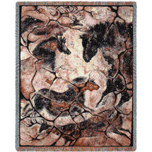 Ancient Hall - Southwest Cave Rock Art - Cecilia Henle - Cotton Woven Blanket Throw - Made in the USA (72x54) Tapestry Throw