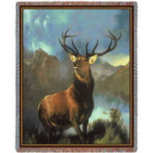 Monarch Of The Glen - Royal 12 Point Stag - Edwin Henry Landseer - Cotton Woven Blanket Throw - Made in the USA (72x54) Tapestry Throw