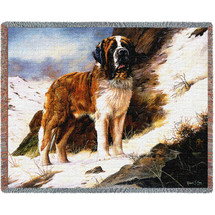 Saint Bernard - Robert May - Cotton Woven Blanket Throw - Made in the USA (72x54) Tapestry Throw