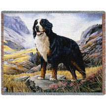 Bernese Mountain - Robert May - Cotton Woven Blanket Throw - Made in the USA (72x54) Tapestry Throw